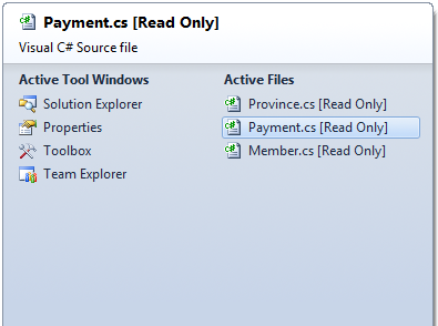 Moving Between Documents in Visual Studio